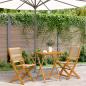 Preview: ARDEBO.de - 3-tlg. Bistro-Set Beige Polypropylen und Massivholz