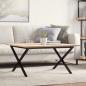 Preview: ARDEBO.de - Couchtisch X-Gestell 80x80x45cm Massivholz Kiefer und Gusseisen