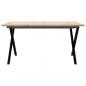 Preview: Couchtisch X-Gestell 80x80x45cm Massivholz Kiefer und Gusseisen