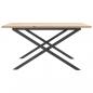 Preview: Couchtisch X-Gestell 80x80x45cm Massivholz Kiefer und Gusseisen