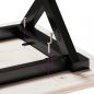 Preview: Couchtisch X-Gestell 80x80x45cm Massivholz Kiefer und Gusseisen