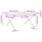 Preview: Couchtisch X-Gestell 80x80x45cm Massivholz Kiefer und Gusseisen