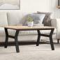 Preview: ARDEBO.de - Couchtisch Y-Gestell 90x90x45cm Massivholz Kiefer und Gusseisen