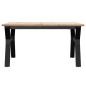 Preview: Couchtisch Y-Gestell 90x90x45cm Massivholz Kiefer und Gusseisen