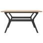 Preview: Couchtisch Y-Gestell 90x90x45cm Massivholz Kiefer und Gusseisen