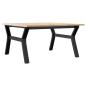 Preview: Couchtisch Y-Gestell 90x90x45cm Massivholz Kiefer und Gusseisen