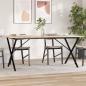 Preview: ARDEBO.de - Esstisch X-Gestell 180x90x75 cm Massivholz Kiefer und Gusseisen