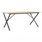 Preview: Esstisch X-Gestell 180x90x75 cm Massivholz Kiefer und Gusseisen