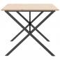 Preview: Esstisch X-Gestell 180x90x75 cm Massivholz Kiefer und Gusseisen