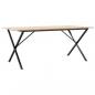 Preview: Esstisch X-Gestell 180x90x75 cm Massivholz Kiefer und Gusseisen