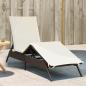 Preview: ARDEBO.de - Sonnenliege mit Auflage Braun Poly Rattan