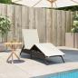 Preview: Sonnenliege mit Auflage Braun Poly Rattan