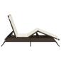 Preview: Sonnenliege mit Auflage Braun Poly Rattan