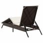 Preview: Sonnenliege mit Auflage Braun Poly Rattan