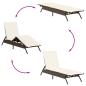 Preview: Sonnenliege mit Auflage Braun Poly Rattan
