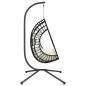 Preview: Hängesessel Ei-Design mit Ständer Beige Rattan und Stahl