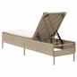 Preview: Sonnenliege mit Auflage Beige Poly Rattan