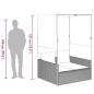 Preview: Doppel-Sonnenliege mit Dach und Vorhängen Braun Poly Rattan