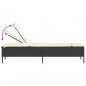 Preview: Sonnenliege mit Tisch und Auflage Schwarz Poly-Rattan