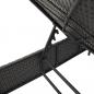 Preview: Sonnenliege mit Tisch und Auflage Schwarz Poly-Rattan