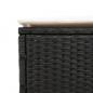 Preview: Sonnenliege mit Tisch und Auflage Schwarz Poly-Rattan