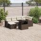 Preview: ARDEBO.de - 7-tlg. Garten-Sofagarnitur mit Kissen Braun Poly Rattan