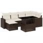 Preview: 7-tlg. Garten-Sofagarnitur mit Kissen Braun Poly Rattan