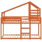 Preview: Etagenbett mit Dach Wachsbraun 90x200 cm Massivholz Kiefer