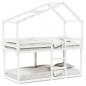 Preview: ARDEBO.de - Etagenbett mit Dach Weiß 75x190 cm Massivholz Kiefer