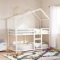 Preview: Etagenbett mit Dach Weiß 75x190 cm Massivholz Kiefer