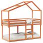 Preview: ARDEBO.de - Etagenbett mit Dach Wachsbraun 90x200 cm Massivholz Kiefer