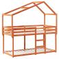 Preview: Etagenbett mit Dach Wachsbraun 90x200 cm Massivholz Kiefer