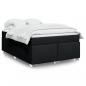 Preview: ARDEBO.de - Boxspringbett mit Matratze Schwarz 140x200 cm Stoff