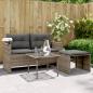 Preview: ARDEBO.de - 3-tlg. Garten-Sofagarnitur mit Kissen Grau Poly Rattan