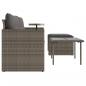Preview: 3-tlg. Garten-Sofagarnitur mit Kissen Grau Poly Rattan