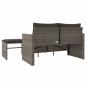 Preview: 3-tlg. Garten-Sofagarnitur mit Kissen Grau Poly Rattan