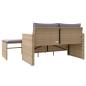 Preview: 3-tlg. Garten-Sofagarnitur mit Kissen Beige Poly Rattan