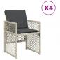 Preview: Gartenstühle mit Kissen 4 Stk. Hellgrau Poly Rattan