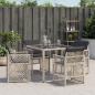 Preview: Gartenstühle mit Kissen 4 Stk. Hellgrau Poly Rattan