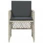 Preview: Gartenstühle mit Kissen 4 Stk. Hellgrau Poly Rattan