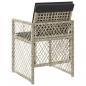 Preview: Gartenstühle mit Kissen 4 Stk. Hellgrau Poly Rattan
