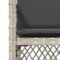 Preview: Gartenstühle mit Kissen 4 Stk. Hellgrau Poly Rattan