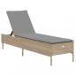 Preview: Sonnenliegen mit Auflagen 2 Stk. Beige Poly Rattan