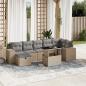 Preview: ARDEBO.de - 8-tlg. Garten-Sofagarnitur mit Kissen Beige Poly Rattan