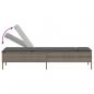 Preview: Sonnenliege mit Auflage Grau Poly Rattan