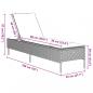 Preview: Sonnenliege mit Auflage Grau Poly Rattan