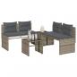 Preview: ARDEBO.de - 4-tlg. Garten-Sofagarnitur mit Kissen Grau Poly Rattan