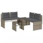 Preview: 4-tlg. Garten-Sofagarnitur mit Kissen Grau Poly Rattan