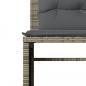 Preview: 4-tlg. Garten-Sofagarnitur mit Kissen Grau Poly Rattan
