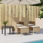Preview: Gartensofa 2-Sitzer mit Tisch und Hockern Beige Poly Rattan